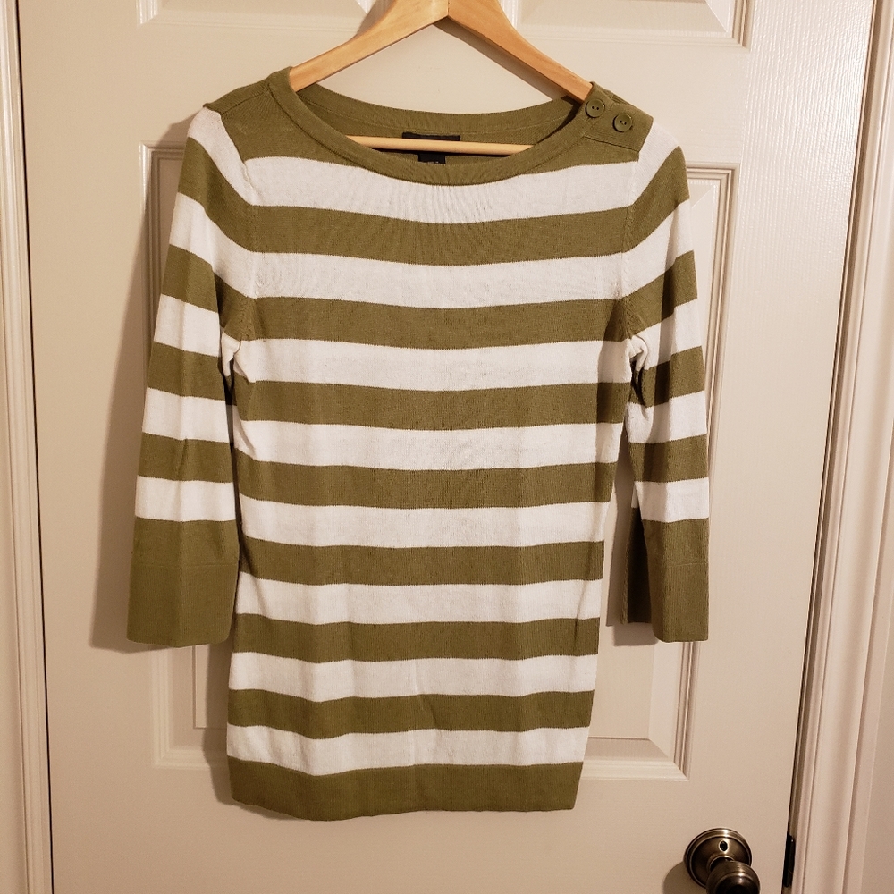 2/$30 Banana Republic Factory 3/4 Sleeve Striped Sweater Soft Angora